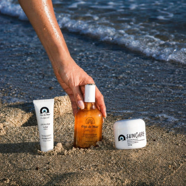 Kit Golden Sun – Bronceador + Bloqueador + Crema Post Sol + Bolsita de Regalo